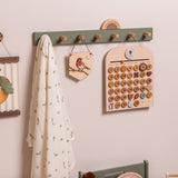 Perched Robin Hanging Wooden Pennant Flag