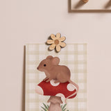 Magnetic Flower Picture Hanger - Ash / Oak