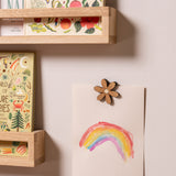 Magnetic Flower Picture Hanger - Oak / Ash