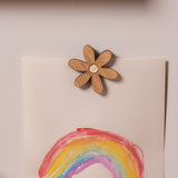 Magnetic Flower Picture Hanger - Oak / Ash