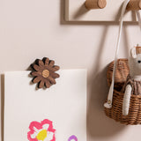 Magnetic Flower Picture Hanger - Walnut / Oak
