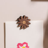 Magnetic Flower Picture Hanger - Walnut / Oak