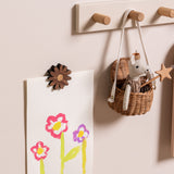 Magnetic Flower Picture Hanger - Walnut / Oak