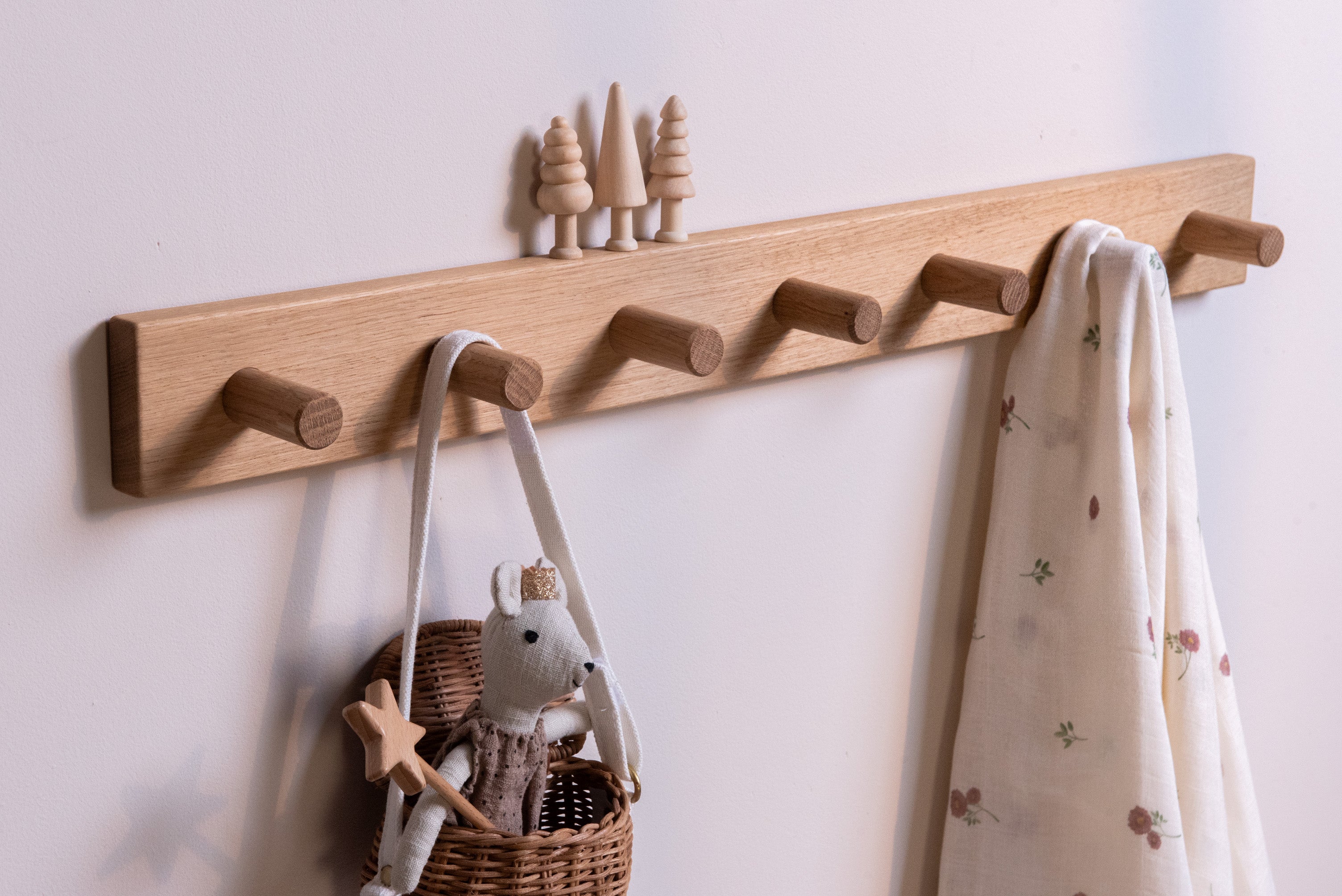 The Signature Peg Rail - Solid Oak